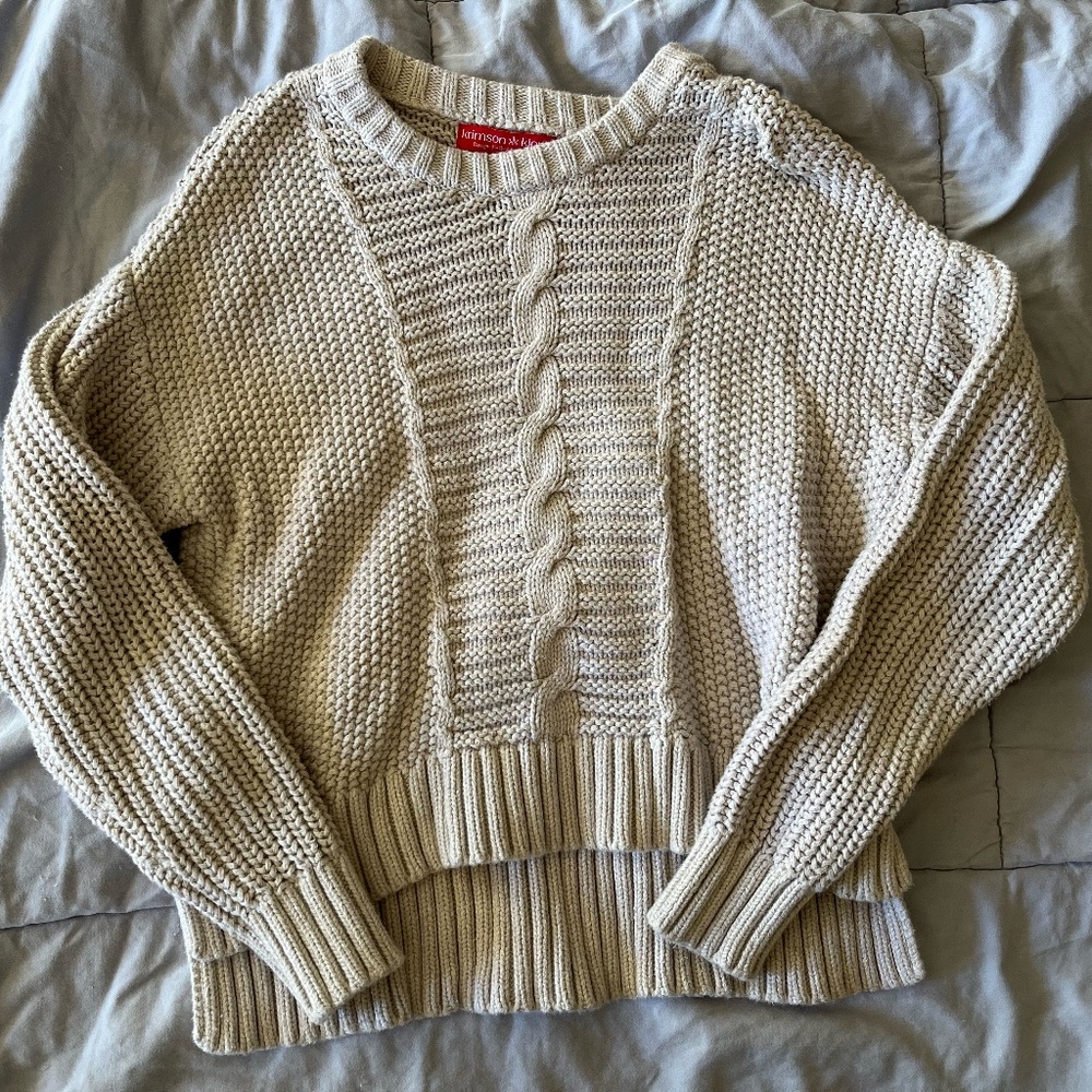 Krimson Klover Cozy Knit Sweater - Color Beige - Size Small